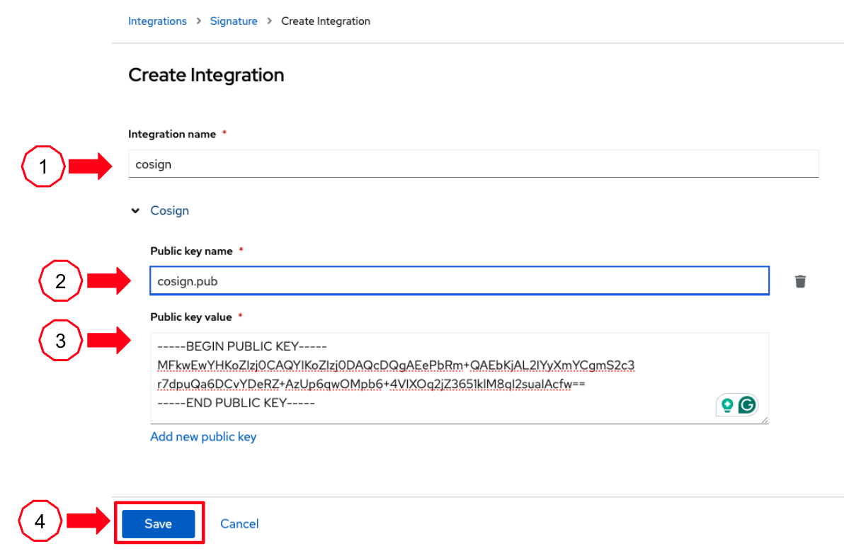 86 configure new integration